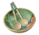 Wooden Salad Bowl with Matching Utensils