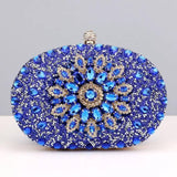 New! Clutch Blue Crystal Hard Case Bag | Geri's Bluffing Boutique