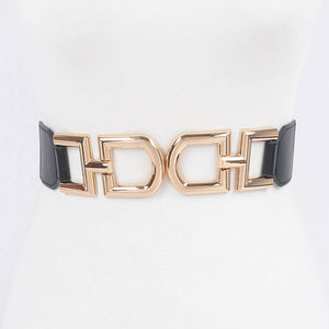 Multi Metal Buckle Belt | Elastic Plus Size | Geri's Bluffing Boutique