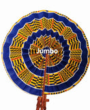 Handmade African Folding Fan with Leather Handle | Authentic Artisan Fan | Made in Africa | JUMBO Size