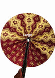 Handmade African Folding Fan with Leather Handle | Authentic Artisan Fan | Made in Africa | LARGE size