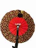 Handmade African Folding Fan with Leather Handle | Authentic Artisan Fan | Made in Africa | LARGE size