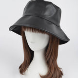 Faux Leather Bucket Hat | Geri's Bluffing Boutique | Black