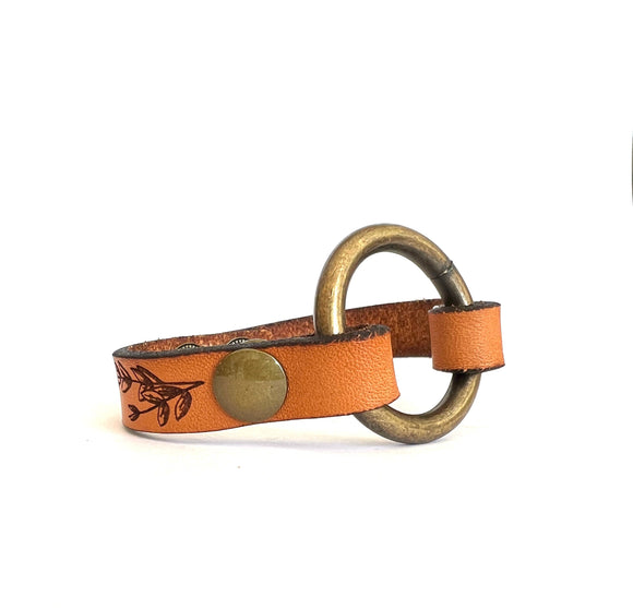 Leather Ring Cuff - Skinny Strap with Snap | Geri's Bluffing Boutique