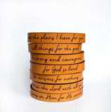 Bible Scripture | Thin Leather Bracelet | Geri's Bluffing Boutique