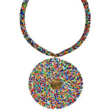 Pendant Beaded Necklace with Cowrie Shell Centerpiece | Geri's Bluffing Boutique