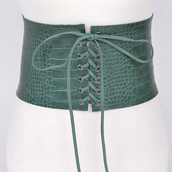 Corset lace up Belt | Green | Geri's Bluffing Boutique