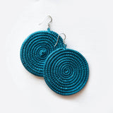 Rwanda Woven Sisal Disc Earrings | Geri's Bluffing Boutique