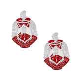 New! Delta Red White Crest Studs | Geri's Bluffing Boutique