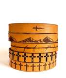Men's Religious Leather Snap Bracelet Engraved Cuff |Geri's Bluffing Boutique