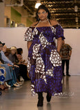 Handmade| African-Print |Off-Shoulder-Dress| Woven | Print Smock Stretch |  A-Line | Geri's Bluffing Boutique