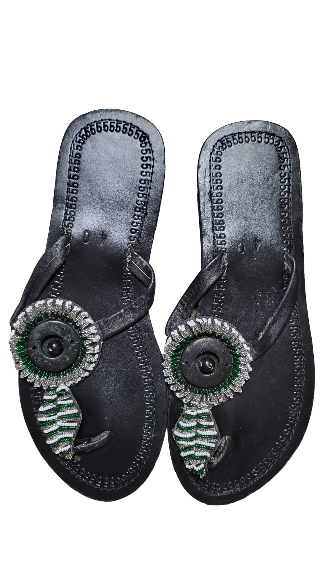 Men\'s Made In Africa Beaded Shoes sandals Size 9.5 Tropical African Sandals | Beaded Sandals | Afrix Style main image 3