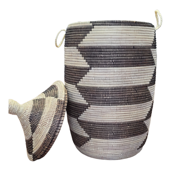 Natural Woven Senegalese Storage Hamper Basket | Geri's Bluffing Boutique