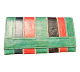 Mudcloth & Leather Tri-Folding Wallet | Geri's Bluffing Boutique