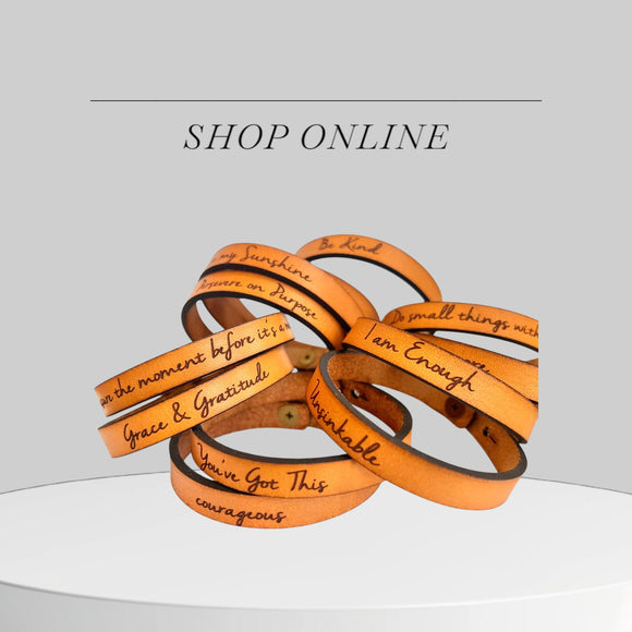 Thin Leather Bracelet | Encouragement  | Geri's Bluffing Boutique