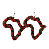 Africa Map Fabric Earrings | Geri's Bluffing Boutique