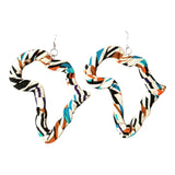 Africa Map Fabric Earrings | Geri's Bluffing Boutique