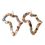Africa Map Fabric Earrings | Geri's Bluffing Boutique