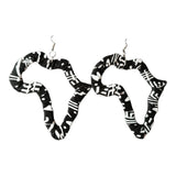 Africa Map Fabric Earrings | Geri's Bluffing Boutique