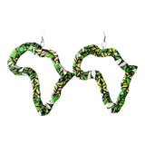Africa Map Fabric Earrings | Geri's Bluffing Boutique