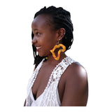 Africa Map Fabric Earrings | Geri's Bluffing Boutique