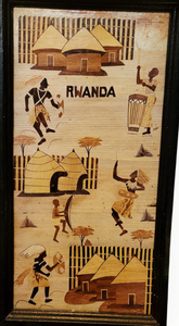 Vintage Wall Art | Africa Joy | Banana Leaf Fiber | Rwanda| Geri's Bluffing Boutique