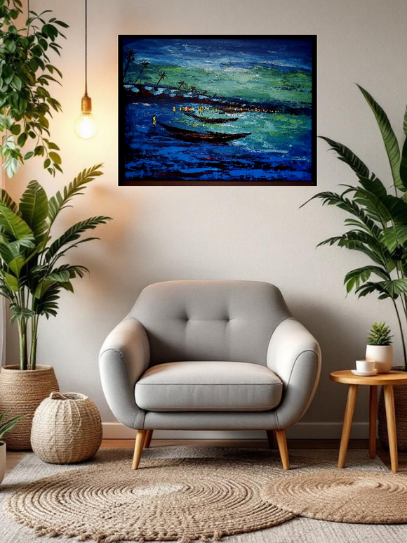 Hand Painted African Wall Art | Atlantic Ocean Fishing | Geri's Bluffing Boutique