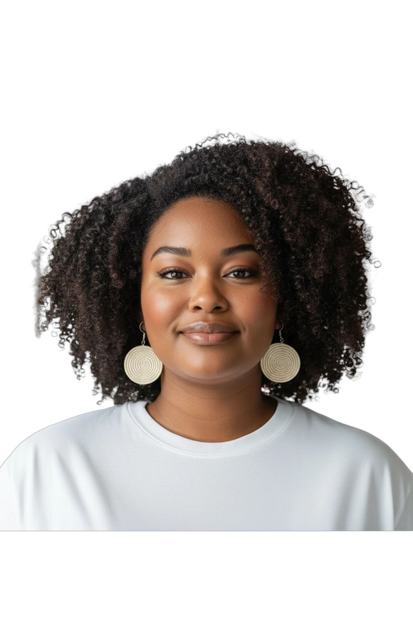 Rwanda Woven Sisal Disc Earrings | Geri's Bluffing Boutique