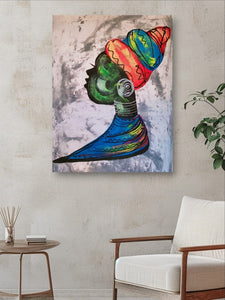 Hand Painted African Wall Art | Tribal Woman | Geri's Bluffing Boutique