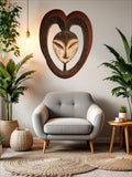 WOOD ART-Authentic Hand - Carved African Wood Mask - 18"h x 14"w | Geri's Bluffing Boutique