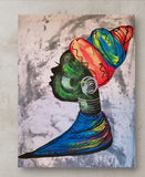 Hand Painted Wall Art |African Tribal Woman | Turban Headwrap | Geri's Bluffing Boutique