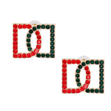 New! Red Green DD Stud Earrings | Geri's Bluffing Boutique