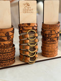 Leather Ring Cuff - Skinny Strap with Snap | Geri's Bluffing Boutique