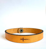 Men's Religious Leather Snap Bracelet Engraved Cuff |Geri's Bluffing Boutique