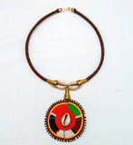 Pendant Beaded Necklace with Cowrie Shell Centerpiece | Geri's Bluffing Boutique