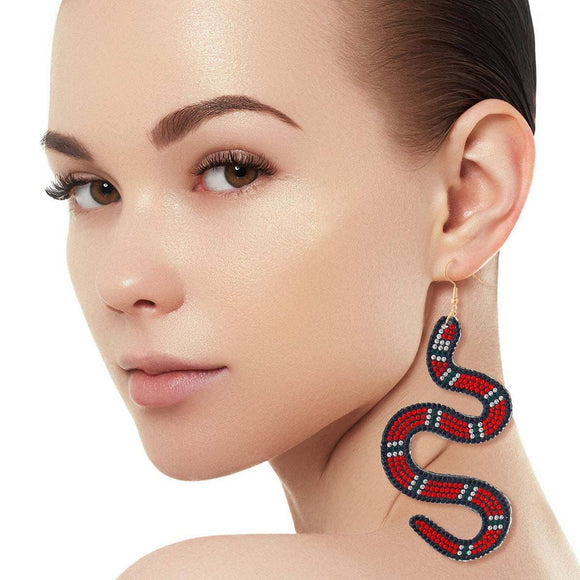 New! Red Snake Earrings | Geri's Bluffing Boutique