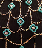 Gold and Turquoise Body Chain | Geri's Bluffing Boutique