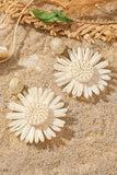Boho Raffia Sunflower Dangle Earrings | Geri's Bluffing Boutique