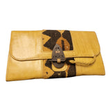 Mudcloth & Leather Tri-Folding Wallet | Geri's Bluffing Boutique