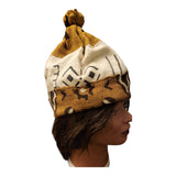 Mudcloth Hat |Kufi | Pom Pom|Geri's Bluffing Boutique