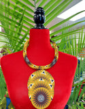 Necklace-Triple Layered Medallion African Print
