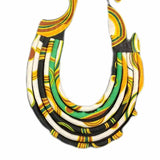 Hand-crafted Green, Black, & White Layered Fabric Necklace