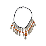Necklace-African Cowrie Bead V-Shape choker