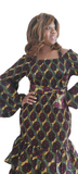 2pc Stretch Dress | African Print | Smock Fitted Mermaid | One Size | Geri's Bluffing Boutique