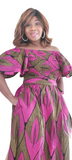 Dress-African Print Stretch Top Smock A-Line