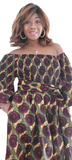 Dress-African Print Stretch Top Smock A-Line