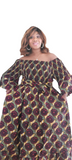 Dress-African Print Stretch Top Smock A-Line