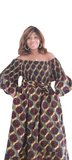 Dress-African Print Stretch Top Smock A-Line
