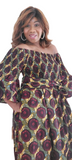 Dress-African Print Stretch Top Smock A-Line