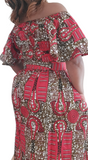 Dress-African Print Stretch Top Smock A-Line